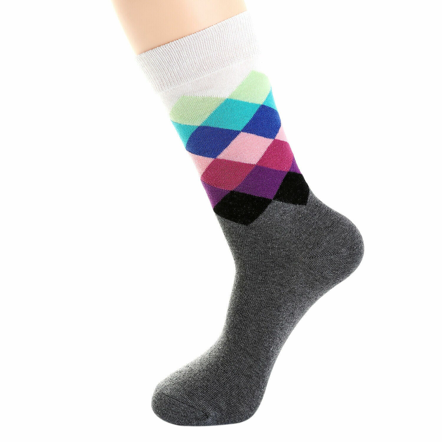 6 Pairs Mens Fashion Dress Socks Multi Color Designer Print Argyle Pat - Anyvolume.com 6 Pairs Mens Fashion Dress Socks Multi Color Designer Print Argyle Pat - Anyvolume.com