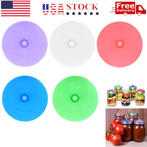 5PCS Silicone Fermenting Lid Waterless Airlock Mold Free Auto Vent for Mason Jar