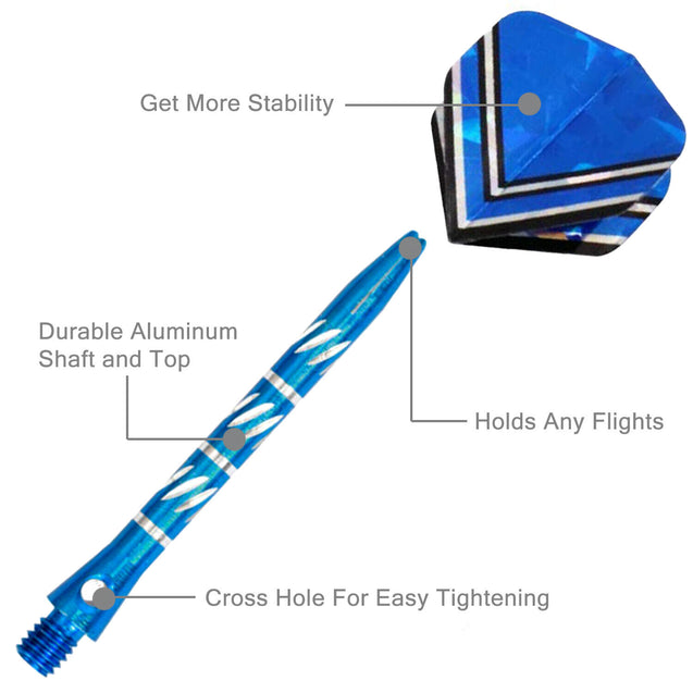 2 Sets Steel Tip Darts Barrel Aluminum Shafts Professional Dart Set - 6PCS Total