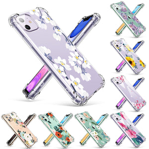 iPhone 11 Case Clear Flower Design Soft Flexible TPU Ultra Thin Shockproof