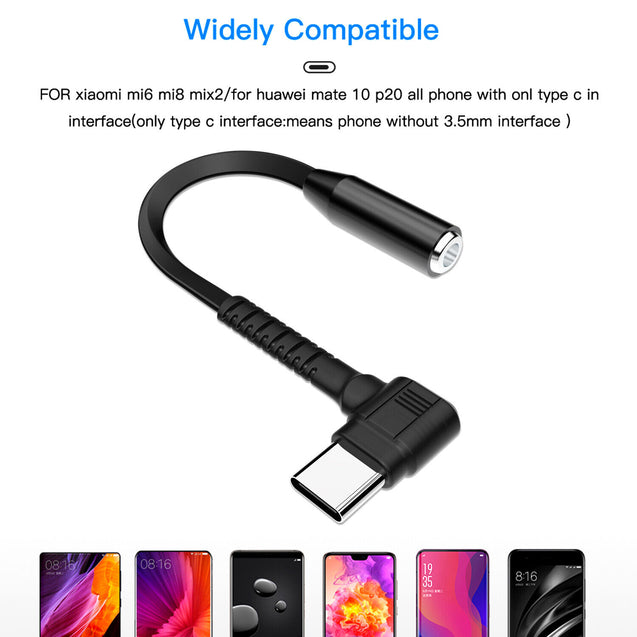 USB Type C to 3.5mm Headphone Audio Adapter Cable For Galaxy S21 S20 Note 20 10 