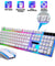 Computer Desktop Gaming Keyboard and Mouse Mechanical Feel LED Light Backlit