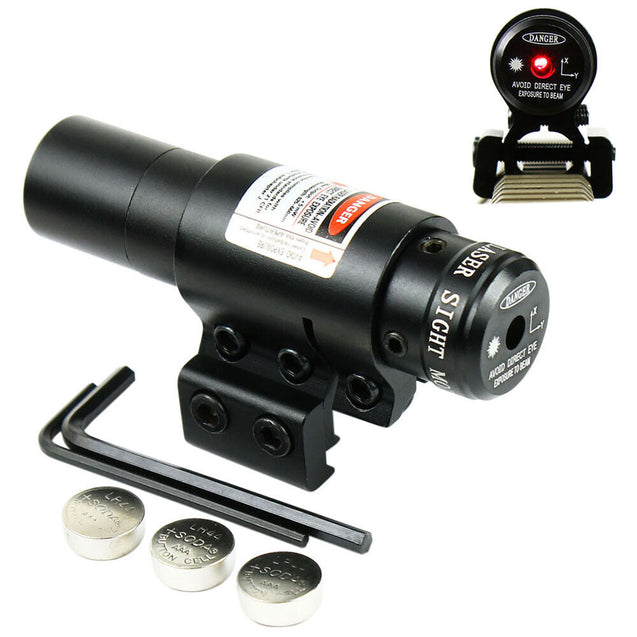 Compact Red Laser Dot Sight with Switch and Mounts for 20mm-11mm Rails