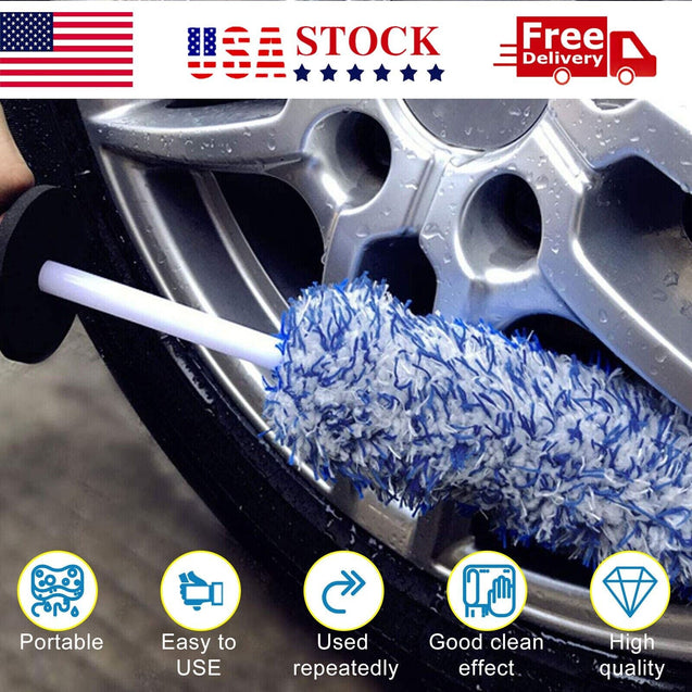 17" Car Wheel Brush Rims Tire Seat Engine Wash Cleaning Kit Auto Detailing Tool