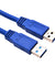 USB 3.0 A Male USB to A Male USB Cable High Speed Data Transfer Cord Blue 6 Feet
