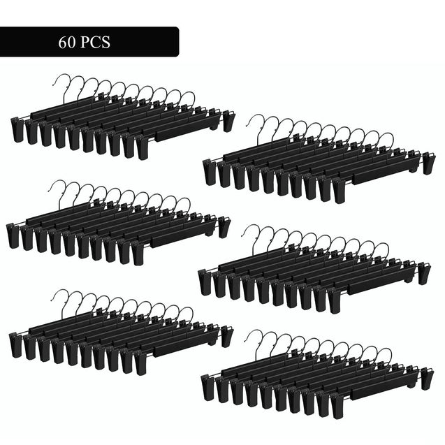 10-80 Pack Adjustable Clip Clothes Pants Hanger Trousers Skirt Dress Slack Rack