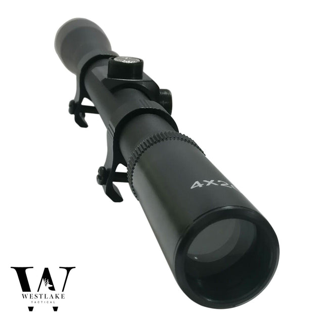 4X20 Scope w/ Ring Mounts Rapid Range Hunting Tactical Rifle Crossbow Air Gun