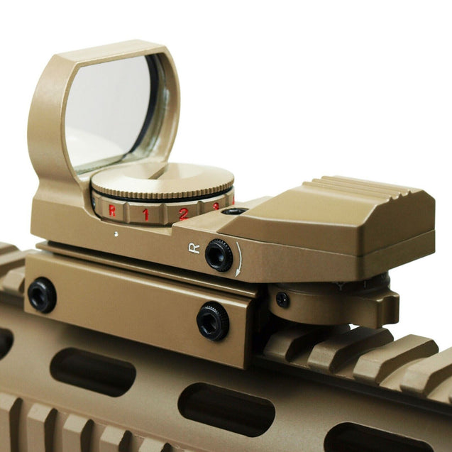 Tactical Holographic Reflex Red Green Adjustable Dot Sight with Rail Mount - Tan