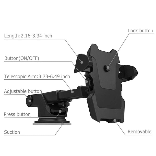 360° Mount Holder Car Windshield Stand For Mobile Cell Phone GPS iPhone Samsung