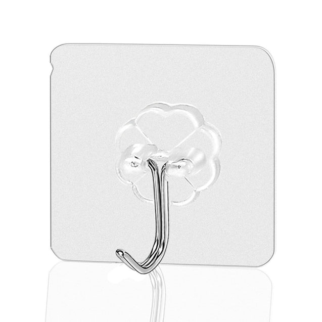 20-40PCS Adhesive Sticky Hooks Heavy Duty Wall Seamless Hook Hangers Transparent