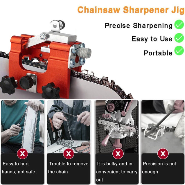 Portable Chainsaw Sharpening Jig Sharpener Kit for 12-20" Chainsaw &Electric Saw