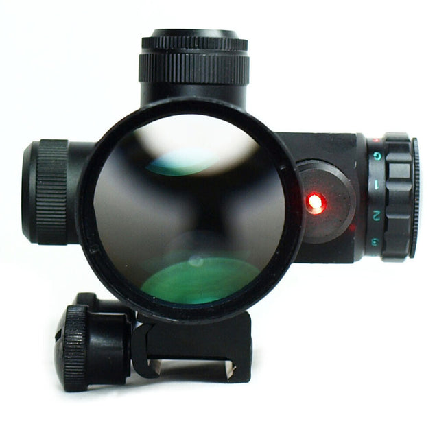 West Lake 2.5-10x40 Rifle Scope Mil-dot Dual illuminated with Red Laser & Mount