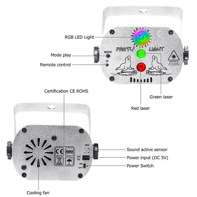 240 Pattern Projector LED RGB Stage Light DJ Disco KTV Show Party Lighting