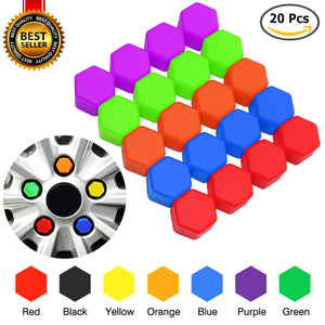 20PCS 19mm Car Hub Screw Cover Car Wheel Nut Lug Dust Cover Caps Bolt Rims Tire