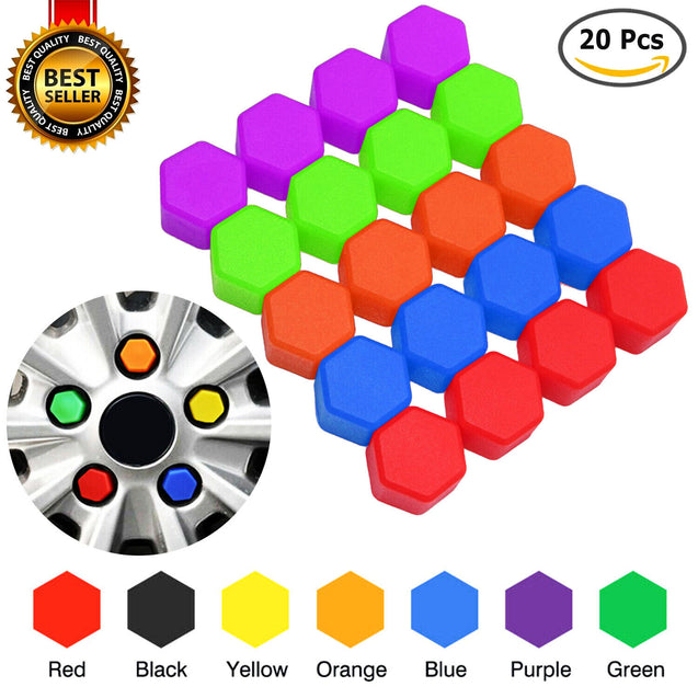 20PCS 19mm Car Hub Screw Cover Car Wheel Nut Lug Dust Cover Caps Bolt Rims Tire