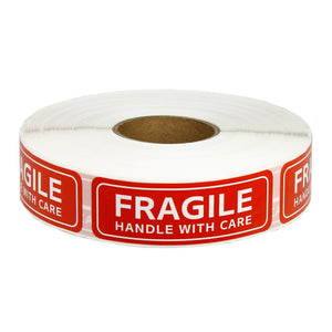 1000 PCS 1"x3" FRAGILE HANDLE WITH CARE Stickers Labels Easy Peel & Apply 1 Roll