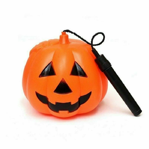 Pumpkin Lantern with Light Handheld Handle Durable Halloween Trick or Treating 
