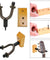 2 PCS Guitar Hangers Wall Mount Adjustable Arm Instrument Display Holder Wooden