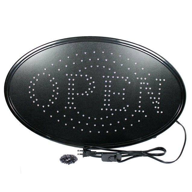 Large 23" x 14" Bright LED Neon OPEN Business SIGN with Motion Animation - Oval
