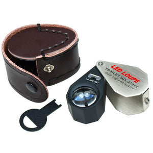 30X Magnification 21mm Triplet Jewelers Loupe with LED - UV Dual illumination