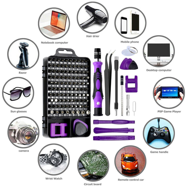 115 in 1 Magnetic Precision Screwdriver Set PC Phone Electronics Repair Tool Kit