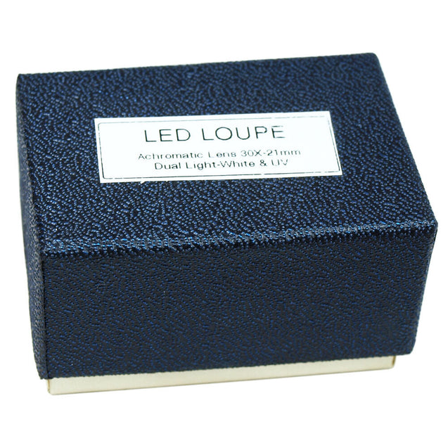 30X Magnification 21mm Triplet Jewelers Loupe with LED - UV Dual illumination