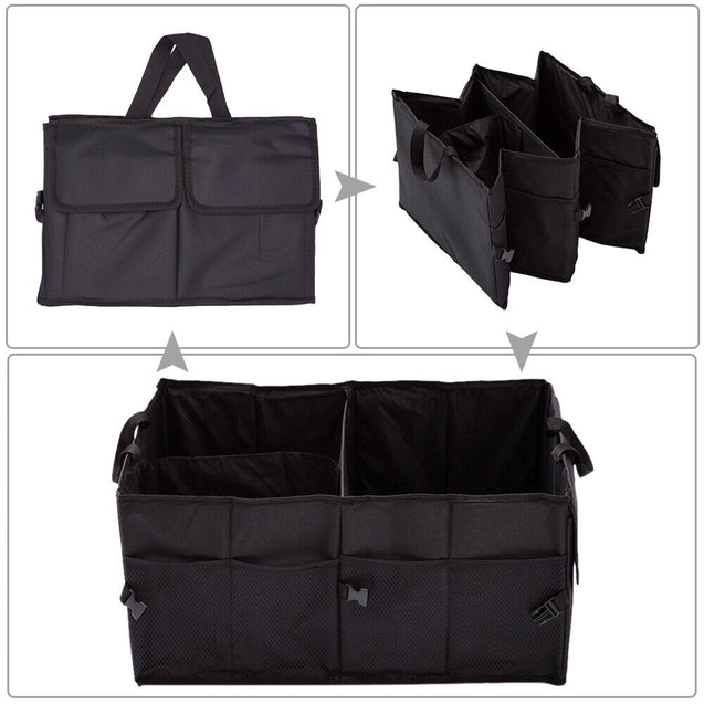 Trunk Cargo Organizer Folding Collapsible Caddy Storage Bag Bin Car Truck SUV