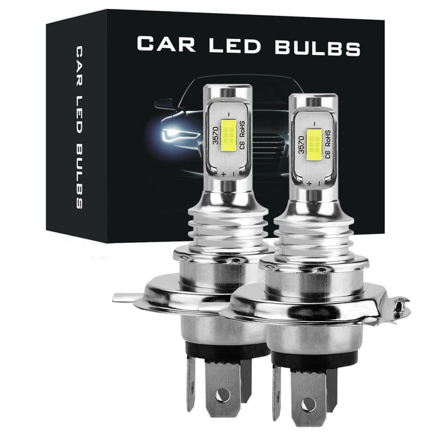 2x H4 9003 HB2 6000K Super White CSP LED Headlight Bulb Kit High  Beam Canbus