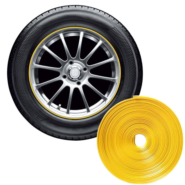 Car Wheel Hub Rim Edge Protector Ring Tire Guard Sticker Line Rubber Strip 26Ft