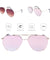 Women Flat Top Oversize Aviator XXL Metal Shades Sunglasses Gradient Lens