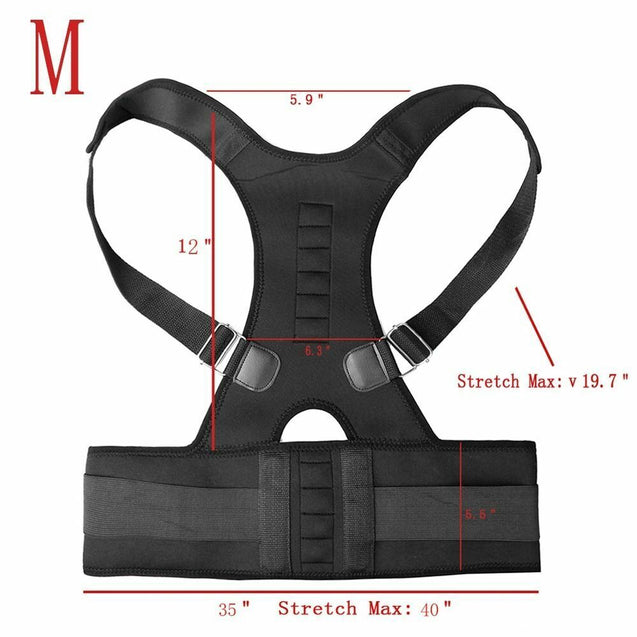 Posture Corrector Support Magnetic Back Shoulder Adjustable Brace Belt Theraphy