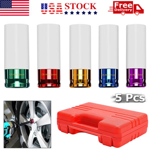 5 PCS Set 1/2” Inch Impact Drive Lug Nut Socket Non-Marring Thin Walled
