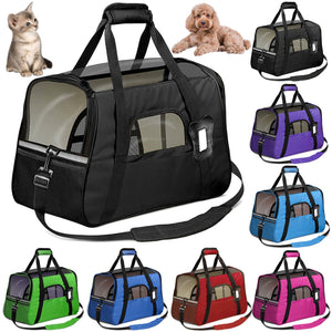 Pet Dog /Small Cat Carrier Soft Sided Comfort Bag Travel Case Airline Approved