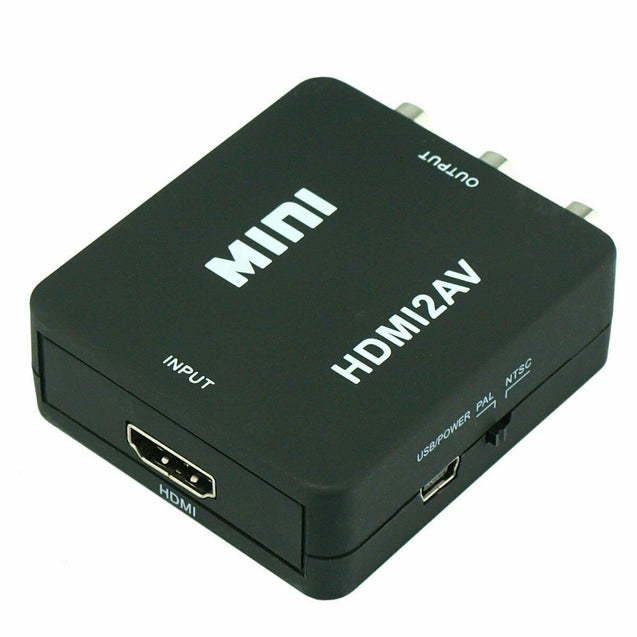Mini HDMI to Composite CVBS RCA AV Video Converter Adapter 1080p with Cables
