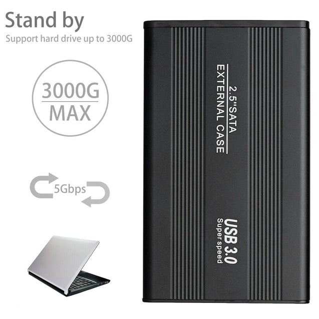 External Backup Hard Drive Case USB 3.0 Enclosure for 2.5" Portable HDD Sata SSD