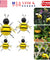Decorative Metal Bumble Bee Garden Accents - Lawn Ornaments - Set of 4