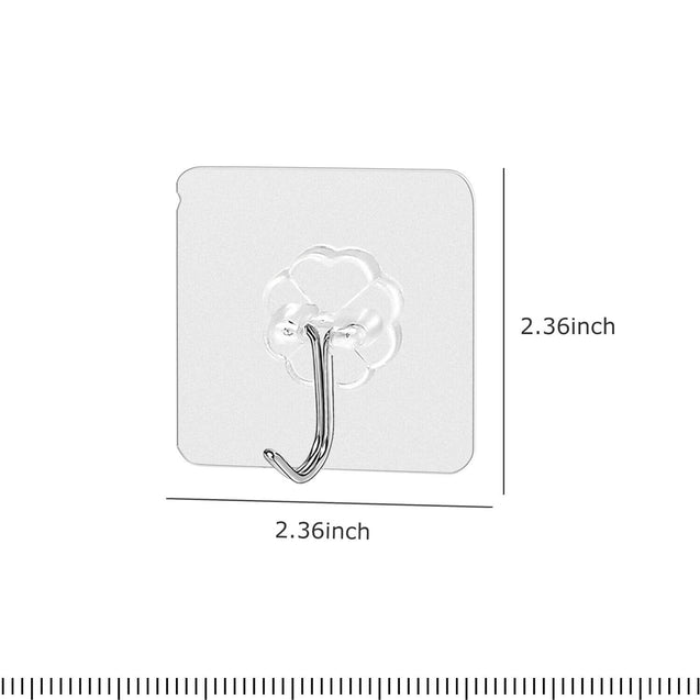 20-40PCS Adhesive Sticky Hooks Heavy Duty Wall Seamless Hook Hangers Transparent