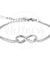 Men Women Polished Charm Infinity Love Symbol Stainless Steel Chain Bracelet