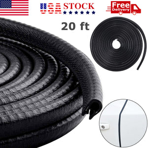 20ft U-Shape Car Door Edge Guard Molding Trim Rubber Edge Strip Seal Protector 