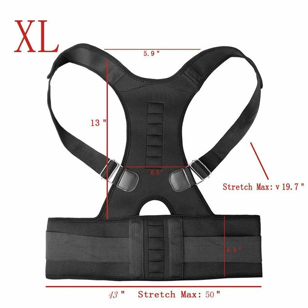 Posture Corrector Support Magnetic Back Shoulder Adjustable Brace Belt Theraphy