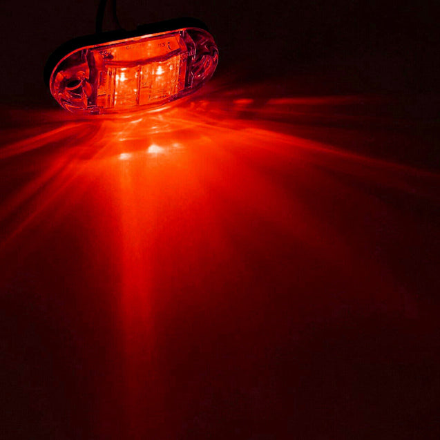 5pc Amber 5pc Red LED Car Truck Trailer RV Oval 2.5" Side Clearance Marker Light