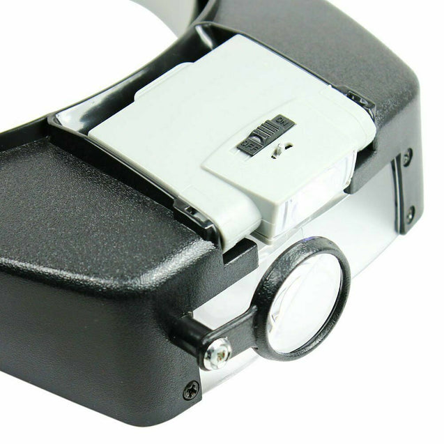 Jewelers Head Headband Magnifier LED Illuminated Visor Magnifying Glasses Loupe