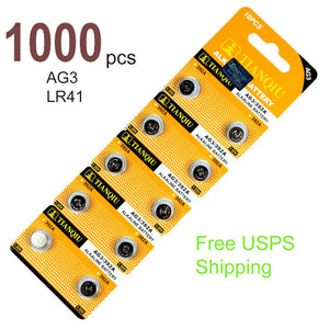 1000 PCS LR41 AG3 392 LR736 1.5V 0%Hg Alkaline Battery for Watch Remote