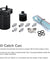 Oil Catch Reservoir Breather Can Tank +Filter Kit Cylinder Aluminum Engine Black