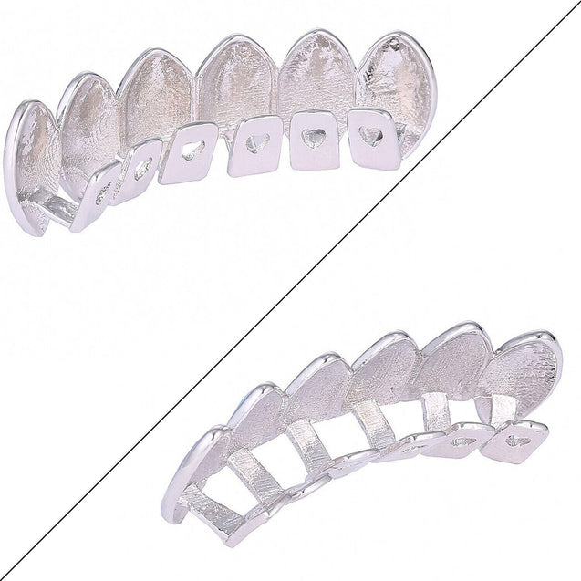 Hip Hop Grillz Teeth 14k Gold Plated Rainbow Vampire Fangs Top Bottom Set