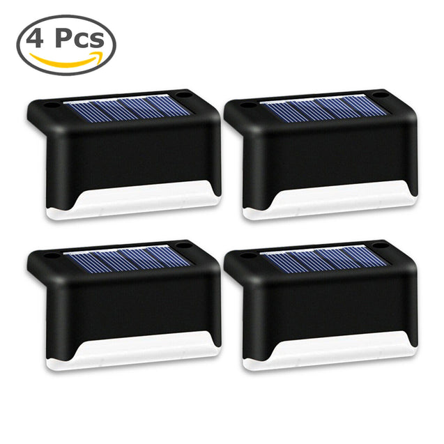 4 Solar LED Bright Deck Lights Outdoor Garden Patio Railing Decks Path Lighting