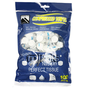 100 Pack Magic Tissue / Compressed Towel  Washcloths for Travel Camping