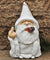 Smoking White Wizard Gnome Middle Finger Lawn Ornament Statue Garden Yard Decor