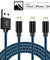3 PACK Nylon Braided USB Data Cable Charger Cord for iPhone 13 12 11 X 8 7 6