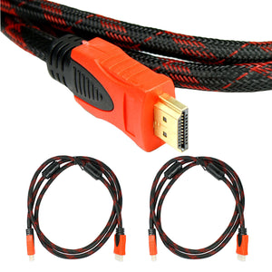2 PACK Braided HDMI CABLE 2.0 HDTV Laptop PC DVD PS4 1080p 1920p 4.4FT